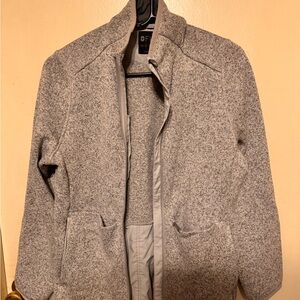 Figs Women Heather Light Grey On-Shift Sweat Knit Jacket